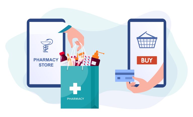 online,pharmacy,concept.,medicine,and,healthcare.,online,drugstore,,purchase.,isolated